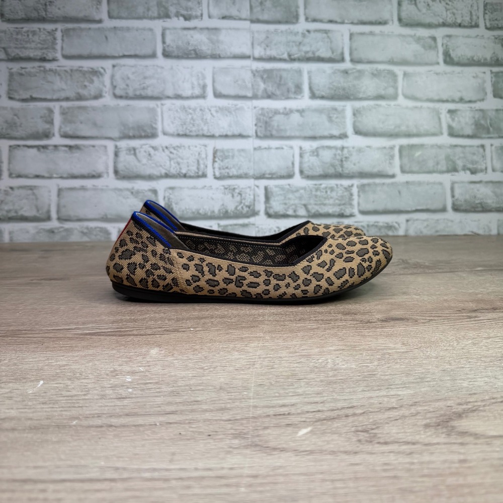 Rothy's The Point Wildcat Leopard Print Ballet Flats Size 10